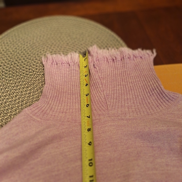 J. Jill Women's Pinkish lavender Sweater fringe cowl neck xl - Picture 15 of 16